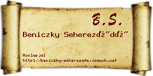 Beniczky Seherezádé névjegykártya